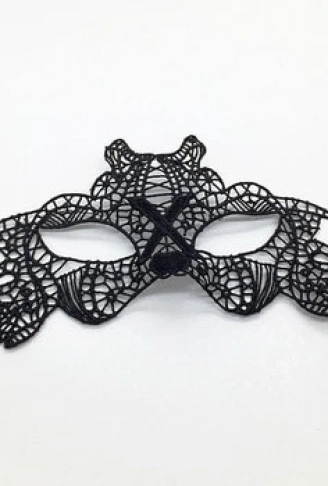 Siyah Renk Dantel İşlemeli Parti Maskesi Model 2 (4940)