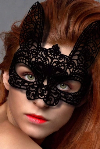 Siyah Renk Dantel Kesim Dantel İşlemeli Balo Parti Maskesi 7 No (4940)