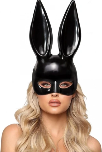 Siyah Renk Ekstra Lüks Uzun Kulaklı Tavşan Maskesi 35x16 cm (4940)