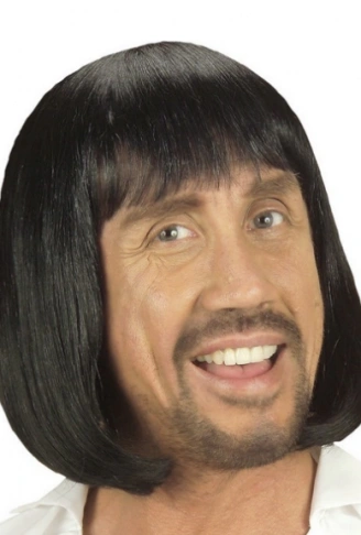 Siyah Renk Erkekler İçin Kısa Ortaçağ Peruğu (4940)