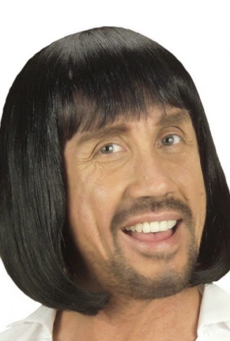 Siyah Renk Erkekler İçin Kısa Ortaçağ Peruğu (4940)