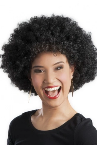 Siyah Renk Kıvırcık Afro Bonus Peruk Parti Peruğu (4940)