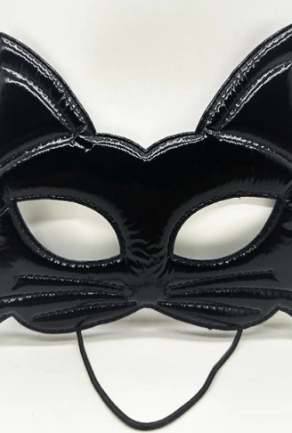 Siyah Renk Kumaş Malzemeden İmal Eva Kedi Maskesi 19x15 cm (4940)