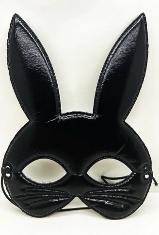 Siyah Renk Kumaş Malzemeden İmal Eva Tavşan Maskesi 19x15 cm (4940)