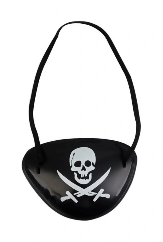 Siyah Renk Kuru Kafa Baskılı Plastik Korsan Göz Maskesi Korsan Göz Bandı (4940)