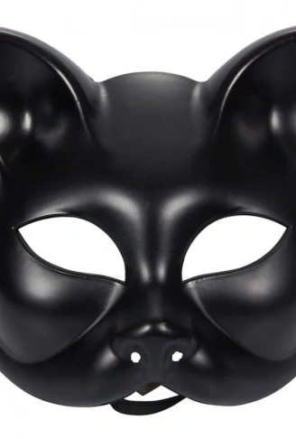 Siyah Renk Lüks Kedi Maskesi 12x13 cm (4940)