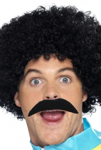 Siyah Scouser Erkek Kısa Peruk 120 Gr ve Bıyık Seti (4940)