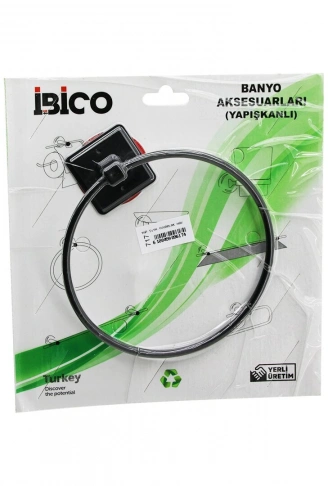 SİYAH   YUVARLAK  METAL  HAVLULUK   YAPIŞKANLI MONTAJ BNY-717 (4940)