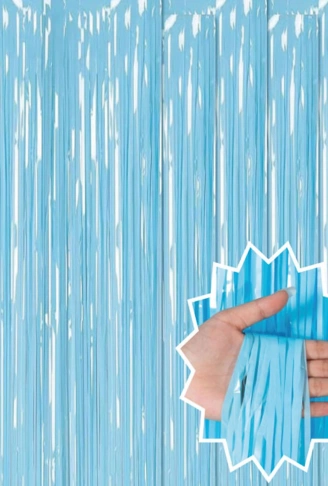 Soft Mavi Püsküllü Kapı Perdesi - Parti, Baby Shower, Sünnet Süsü, Cinsiyet Partisi 1x2 m (4940)