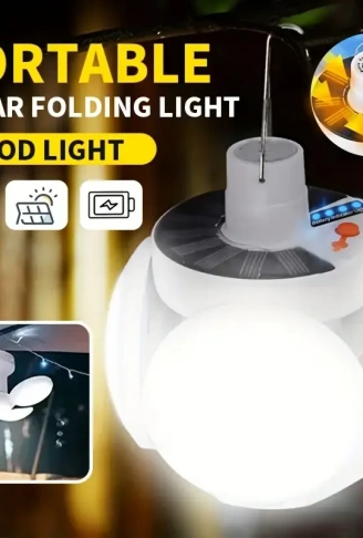 Solar Güneş Enerji Ve Usb Sarjlı 5 Kanatlı Led Lamba (4940)