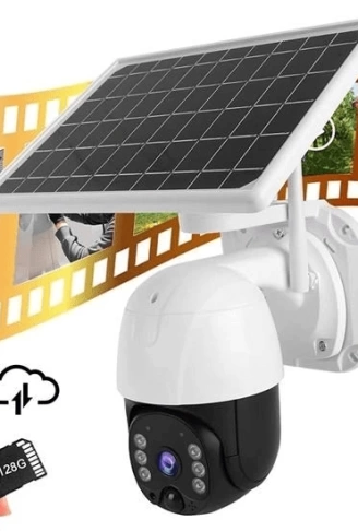 Solar Panelli Su Geçirmez Gece Görüş Destekli Kablosuz Bağlantılı Güvenlik Kamerası