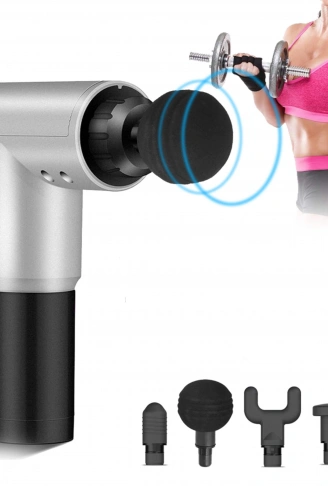 Sporcu Masaj Aleti 4 Başlıklı Şarjlı Titreşimli Yoğurmalı (4940)