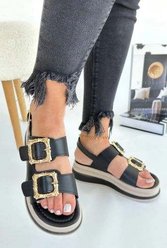 Stan Siyah Cilt Sandalet