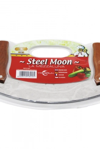 STEEL MOON ÇİFT AHŞAP SAPLI ZIRH BIÇAK KESİCİ - DOĞRAYICI 24 x 14 x 1,5 cm (4940)