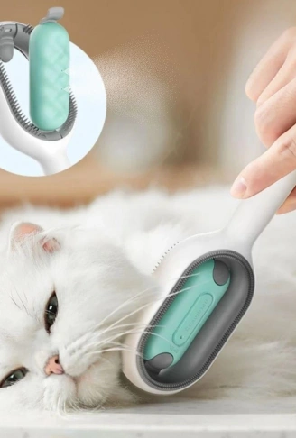 Su Hazneli Kedi ve Köpek Tüyü Toplamama Fırçası Su Hazneli Pet Tarağı (4940)