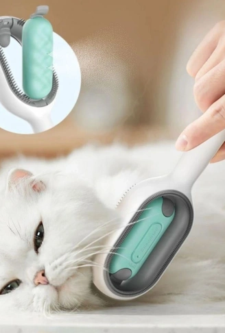 Su Hazneli Kedi ve Köpek Tüyü Toplamama Fırçası Su Hazneli Pet Tarağı (4940)