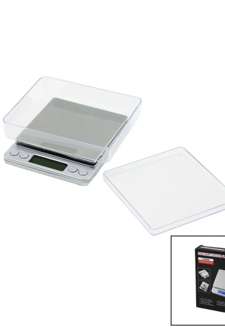 SUPERIOR MINI I-2000 3000GR/0.1GR MİNİ=10.5X13CM HASSAS TARTI - TERAZİ ŞEFFAF PLS.KAPAK  PİLLİ (4940)