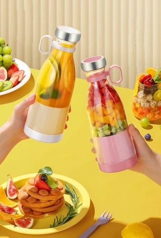 Taşınabilir Blender, Taşınabilir Mini Hızlı Blender 350ml Meyve Sıkacağı Kupası, Kablosuz Şarjlı, Smoothie Milkshake Suyu Bebek Maması için 4 Bıçaklı (4940)