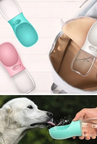 Taşınabilir Evcil Hayvan Suluğu Seyahat Kabı Kilitlenebilen Su Sızdırmaz Kap 350 ml (4940)