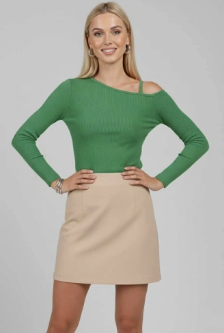 Tek Omuz İpli Bluz Yeşil T4328