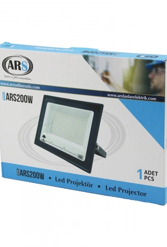 TEKLİ 200W LED PROJEKTÖR  29X22CM AYDINLATMA AÇISI: 120 DERECE 50.000 SAAT ÖMÜR MODEL-ARS200W (4940)
