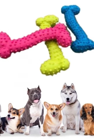 Tiny Kemik Oyuncağı Tırtıklı Yüzey Küçük Kemik Plastik Köpek Oyuncağı (4940)