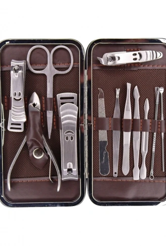 Tırnak Makası Tırnak Bakım Seti Deri Çantalı 12 Parça Set (4940)