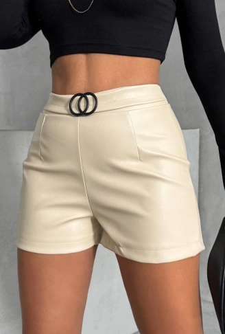 Tokalı deri şort h24444