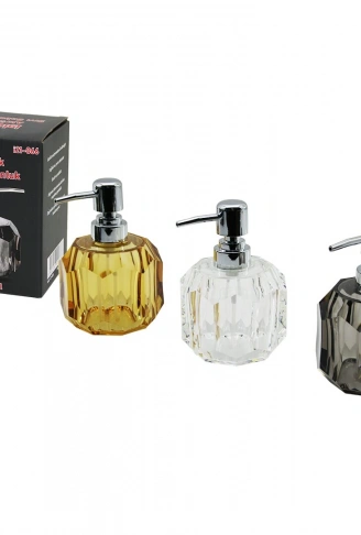 TOMBUL YUVARLAK - PRİZMA  ŞEFFAF - RENKLİ   AKRİLİK - MİKA KRİSTAL  SIVI SABUNLUK  180ML (4940)