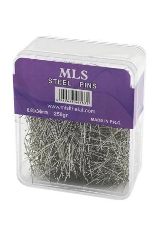 TOPLU İĞNE  0.60X34MM   250GR   ŞEFFAF MİKA KRİSTAL PLS.KUTULU AMBALAJ (4940)