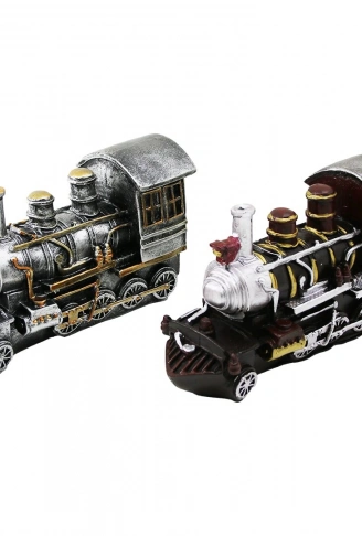 TREN VİNTAGE DEKORATİF BİBLO - KUMBARA RENKLİ 20X12X8CM REÇİNE (4940)