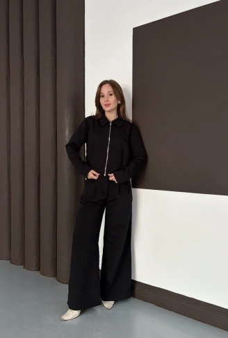 Trenç takım alt üst siyah ons