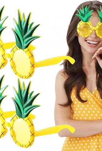 Tropikal Hawaii Ananas Şekilli Parti Gözlüğü 9.5 x 14 cm (4940)
