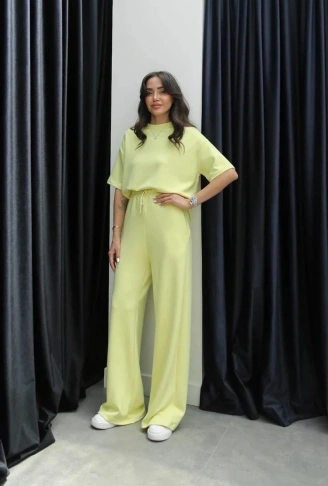 Tshirt alt üst modal takım sarı