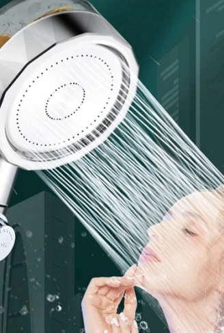 Turbo Pervaneli ve Filtreli Su Tasarruflu 360 Derece Dönebilen Tazyikli Duş Başlığı (4940)