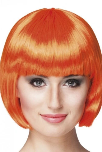 Turuncu Renk Parti Peruğu Küt Saç (4940)