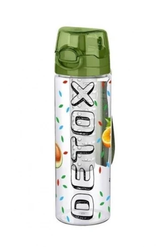 Tutma Saplı Kilitli Kendiliğinden Süzgeçli Kolay Taşınabilir Detoks Sporcu Diyet Matarası (4940)