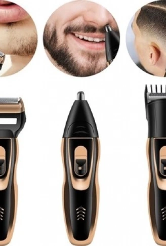 Üç Başlıklı Tıraş Makinesi Erkek Saç Sakal Bakım Seti (4940)