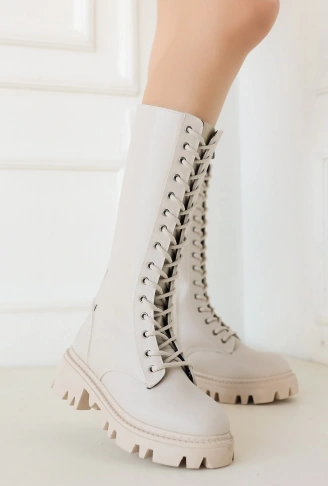 Uliza Bej Cilt Bağcıklı Çizme