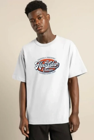 Unisex Baskılı Oversize T-Shirt - Beyaz