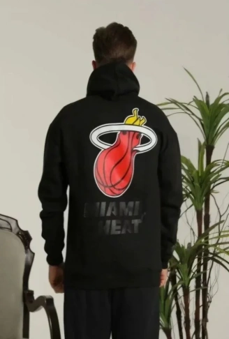 Unisex Kapşonlu Baskılı Sweetshirt - Siyah