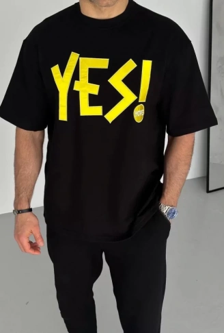 Unisex Nakış İşlemeli T-Shirt - Siyah