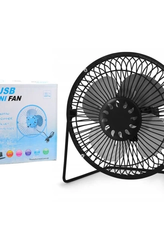 USB MINI FAN YR-F002 DP-385 USB - MİNİ FAN MASA ÜSTÜ VANTİLATÖR ÇAP:18.5CM METAL KASA - AYAK 4-METAL PERVANE (4940)