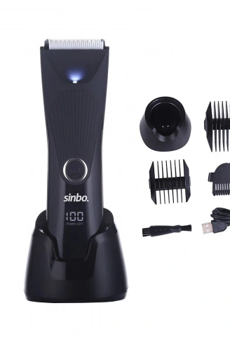 USB ŞARJLI - LCD GÖSTERGELİ STANDLI SAÇ - SAKAL KESME TRAŞ MAKİNESİ SU GEÇİRMEZ SHC-1908 (4940)