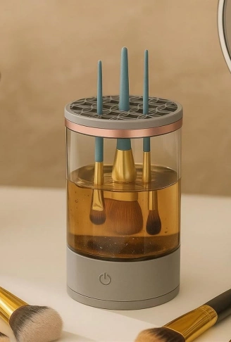 USB Şarjlı Makyaj Fırçası Temizleyici Aparat Hızlı Kurutmalı, Çok Yönlü Fırça Temizleyici (4940)