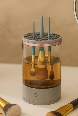 USB Şarjlı Makyaj Fırçası Temizleyici Aparat Hızlı Kurutmalı, Çok Yönlü Fırça Temizleyici (4940)