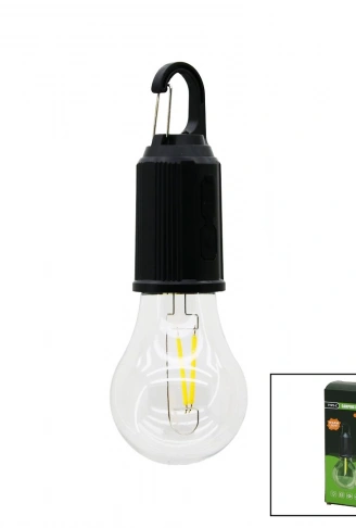 USB ŞARJLI SEYYAR AMPUL=RUSTİK KAMP LAMBASI MANDALLI KANCA ASKI - 3 KADEME IŞIK (4940)