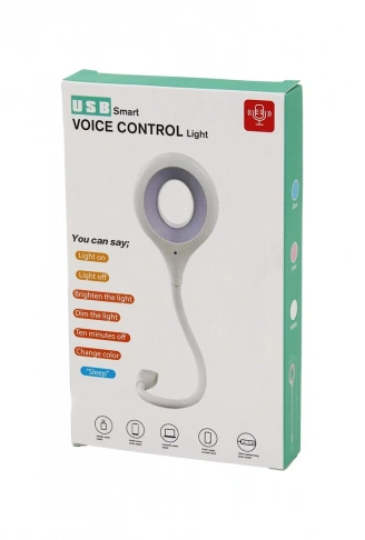 USB SMART VOICE CONTROL LİGHT SESLİ IŞIK AYARLI MİNİ YUVARLAK USB 16 LEDLİ LAMBA AKROBAT KOLLU 2W 5V-0.5A (4940)