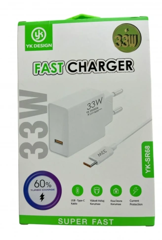 Usb Type-c 33W Şarj Aleti YK-SR68 (4940)