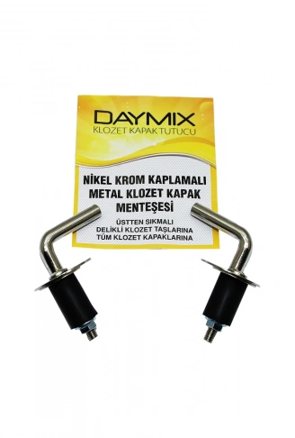 ÜSTTEN SIKMALI METAL KLOZET KAPAK MENTEŞESİ VİDASI NİKEL KROM KAPLAMALI (4940)